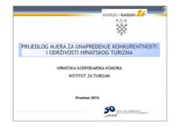 prikaz prve stranice dokumenta Prijedlog mjera za unapređenje konkurentnosti i održivosti hrvatskog turizma : prezentacija.