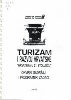 prikaz prve stranice dokumenta Turizam i razvoj Hrvatske 'Hrvatska u 21. stoljeću' : okvirni sadržaj i programski zadaci.