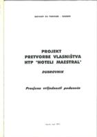 prikaz prve stranice dokumenta Projekt pretvorbe vlasništva HTP 'Hoteli Maestral' Dubrovnik